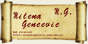 Milena Genčević vizit kartica